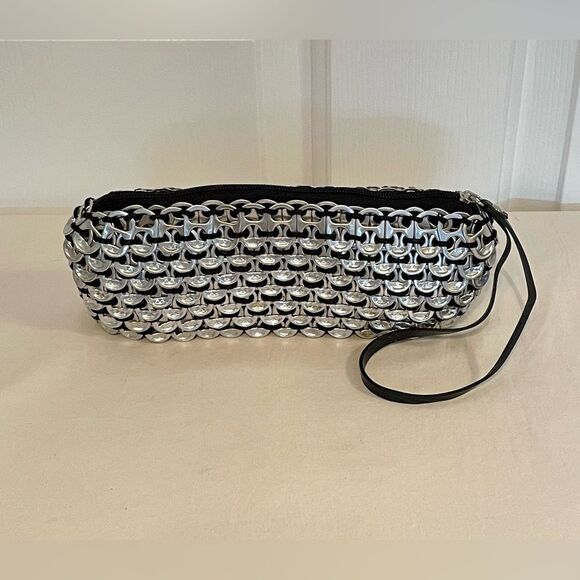 Upcycled Soda Pop Top Wristlet‎ Clutch Black Lining Ecofriendly Upcycled Unique - Picture 4 of 7